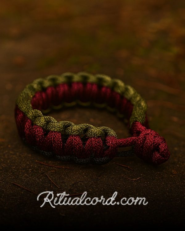 Pulsera Paracord Verde & Rojo Forest