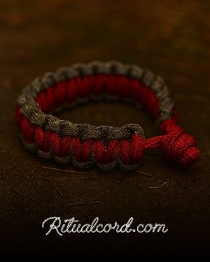 Pulsera Paracord Rojo & Gris Steel Flame Pulsera Paracord Rojo & Gris Steel Flame