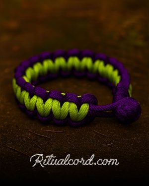 Pulsera Paracord Púrpura & Verde Neon Venom