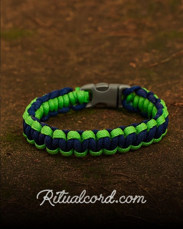 Pulsera Paracord Verde & Azul Vital