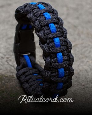 Pulsera Paracord Azul & Negro Central Pulsera Paracord Azul & Negro Central